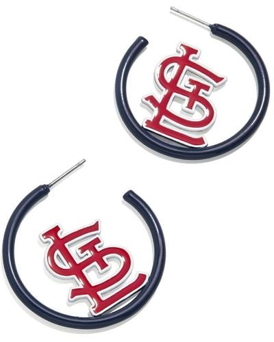 BaubleBar St. Louis Cardinals Enamel Hoop Earrings - Blue