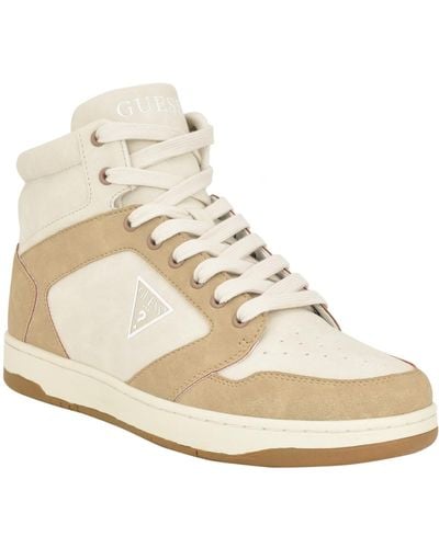 Guess Tubulo High Top Lace Up Fashion Sneakers - Natural