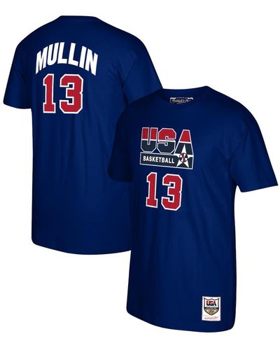 Mitchell & Ness Chris Mullin Usa Basketball 1992 Dream Team Name And Number T-shirt - Blue