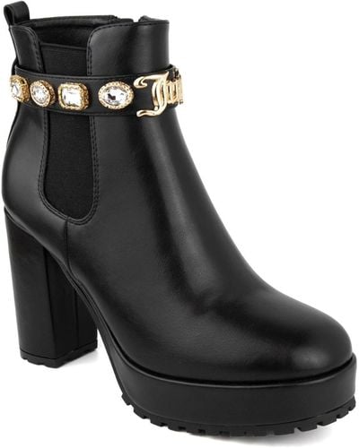 Juicy Couture Python Ankle Booties - Black