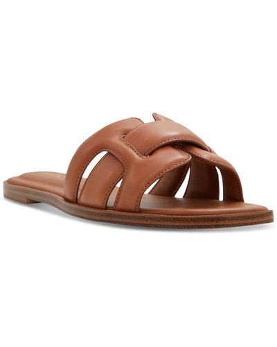 ALDO Elenaa Studded Flat Slide Sandals - Brown