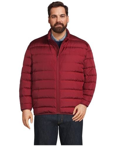 Lands' End Big & Tall Down Puffer Jacket - Red