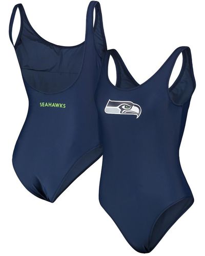 G-III 4Her by Carl Banks Seattle Seahawks Making Waves One-piece Swimsuit - Blue