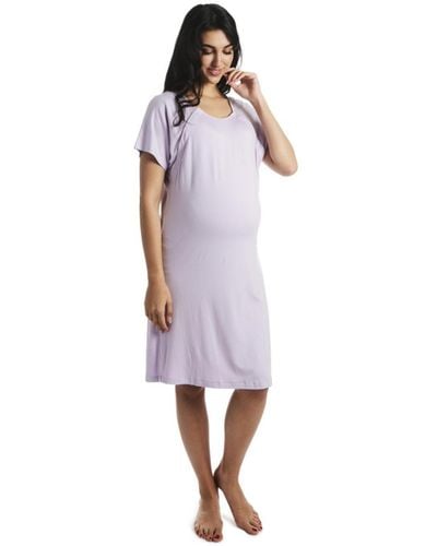 Everly Grey Rosa Maternity/nursing Hospital Gown - Purple