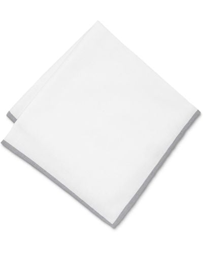 Con.struct Contrast Edge Pocket Square - White