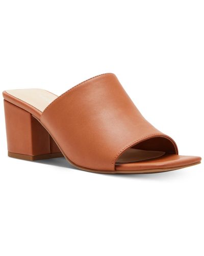 Madden Girl Taz Square-toe Block-heel Mules - Brown