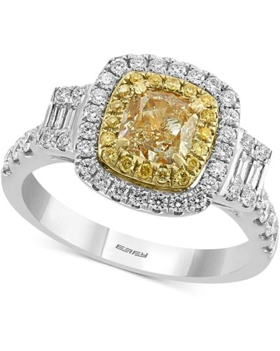 Effy Effy® Hematian Diamond Halo Ring (1-5/8 Ct. T.w.) In 18k Gold & White Gold - Metallic