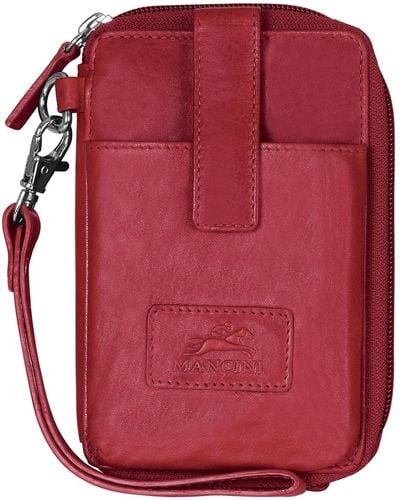 Mancini Casablanca Collection Rfid Secure Cell Phone Wallet - Red