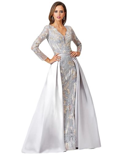 Lara Long Sleeve Lace Gown - White