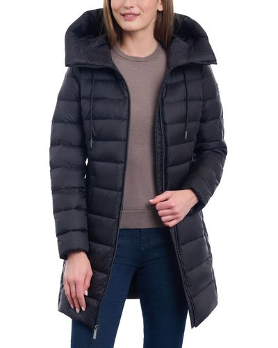 Michael Kors Hooded Down Packable Puffer Coat, Created For Macy's - Blue