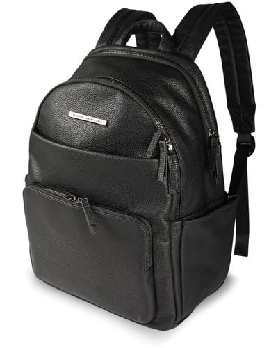 Kenneth Cole Double Compartment Faux Leather Marley Backpack - Black