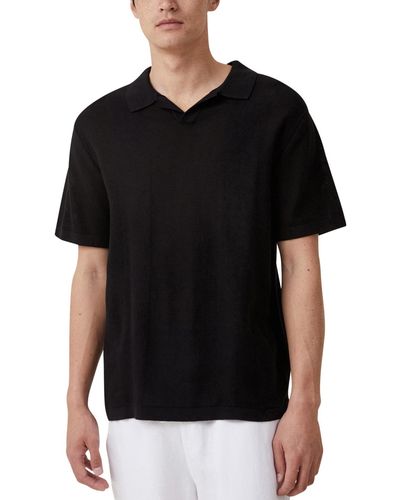 Cotton On Resort Short Sleeve Polo Shirt - Black