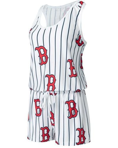 Concepts Sport Boston Red Sox Reel Pinstripe Knit Romper - White