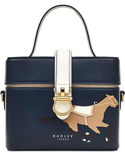 Radley Kentucky Derby Mini Leather Flapover Shoulder Bag - Blue