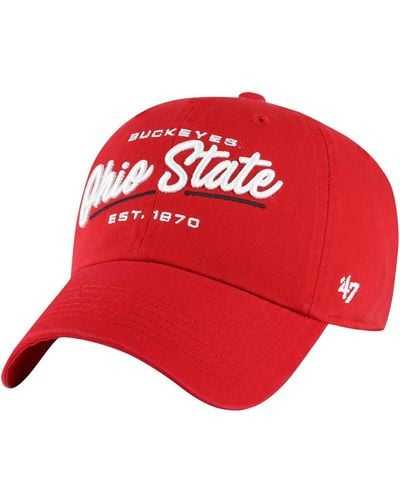 '47 Ohio State Buckeyes Sidney Clean Up Adjustable Hat - Red