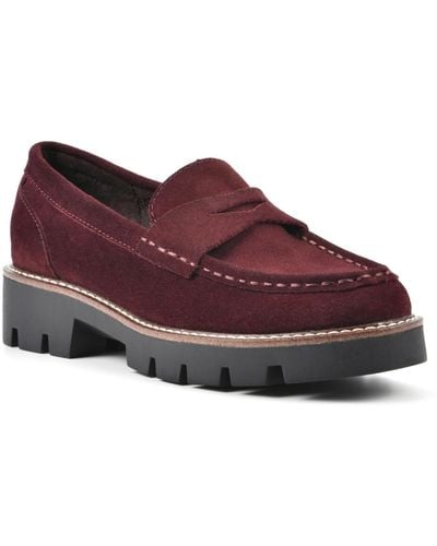 White Mountain Gunner Lug Sole Loafers - Red