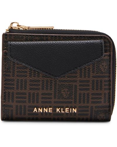 Anne Klein Envelope Flap Curved Wallet - Black