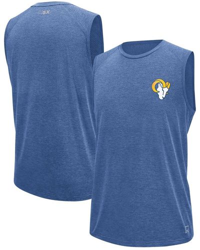 MSX by Michael Strahan Los Angeles Rams Warm Up Sleeveless T-shirt - Blue