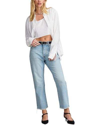 Lucky Brand 90s Loose Crop Jeans - Blue