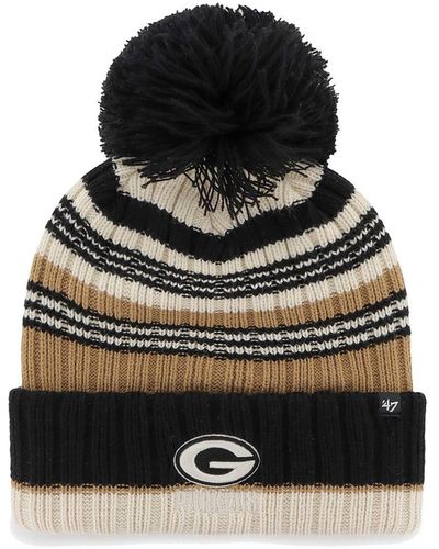 '47 Green Bay Packers Barista Cuffed Knit Hat - Black