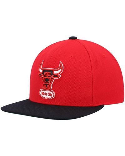 Mitchell & Ness Red And Black Chicago Bulls Hardwood Classics Team Two-tone 2.0 Snapback Hat