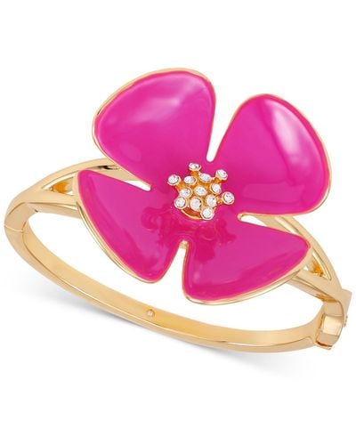 Guess Tone Pink Flower Hinge Bracelet