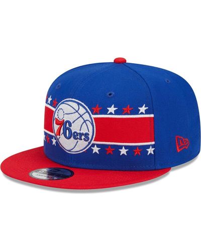 KTZ Philadelphia 76ers Banded Stars 9fifty Snapback Hat - Blue