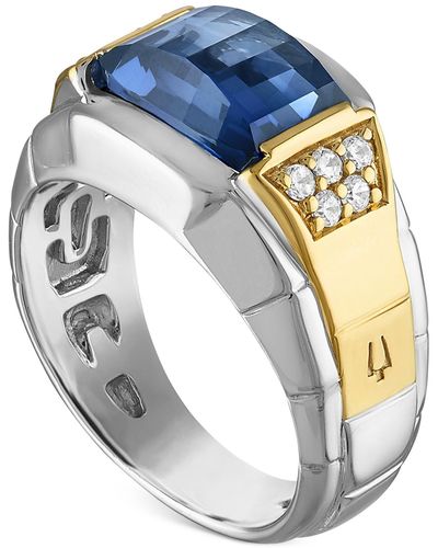 Bulova Classic Lab Created Sapphire & Diamond (1/4 Ct. T.w. - Metallic