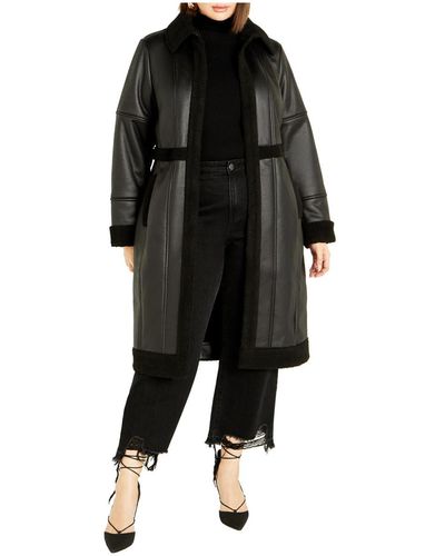 City Chic Plus Size Hayden Coat - Black