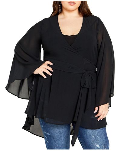 City Chic Plus Size Fleetwood Tunic - Black