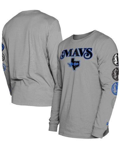 KTZ Dallas Mavericks 2023/24 City Edition Long Sleeve T-shirt - Gray