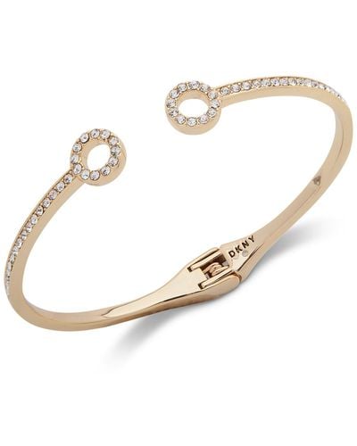 DKNY Pave Circle Cuff Bracelet - Metallic