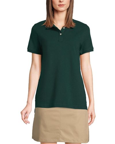 Lands' End School Uniform Tall Short Sleeve Mesh Polo Shirt - Green