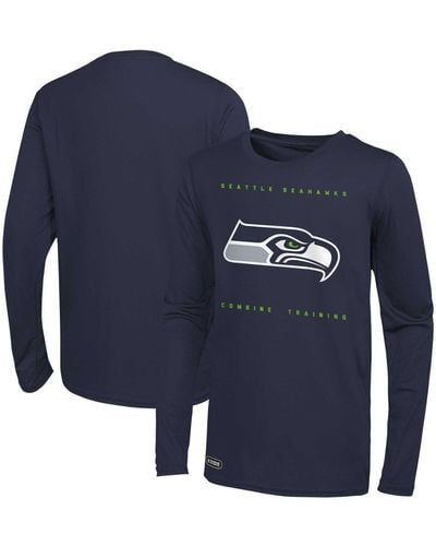 Outerstuff College Seattle Seahawks Side Drill Long Sleeve T-shirt - Blue