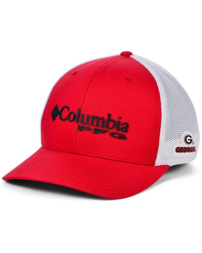 Columbia Georgia Bulldogs Pfg Stretch Cap - Red