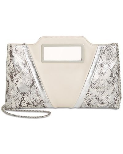INC International Concepts Juditth Handle Quilted Clutch - Metallic