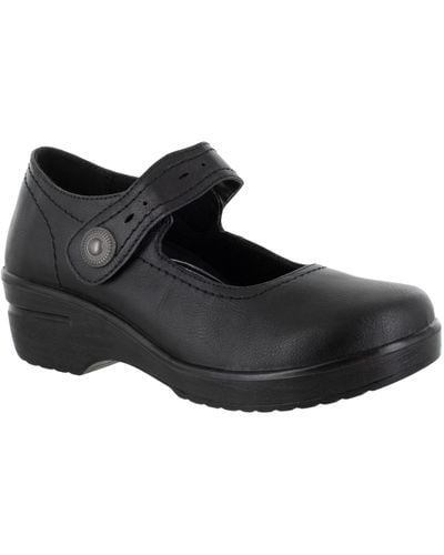 Easy Street Easy Works By Letsee Mary Jane Clogs - Black