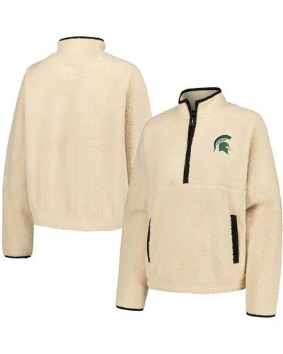 Boxercraft Michigan State Spartans Everest Half-zip Sweatshirt - Natural
