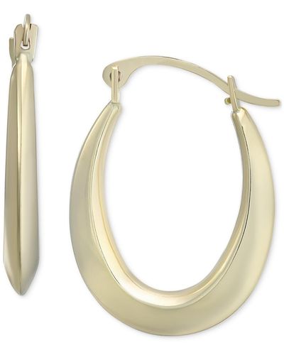 Macy's Oval Tapered Small Hoop Earrings - Metallic