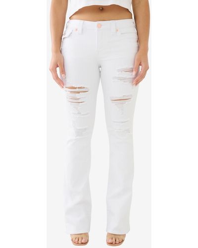 True Religion Becca Flap Bootcut Jeans - White