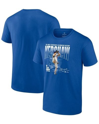 Fanatics Clayton Kershaw Los Angeles Dodgers Most Strikeouts T-shirt - Blue