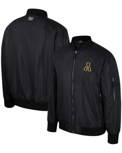 Colosseum Athletics Appalachian State Mountaineers Full-zip Bomber Jacket - Black
