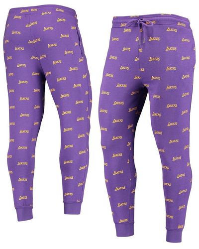 The Wild Collective Los Angeles Lakers Allover Logo jogger Pants - Purple