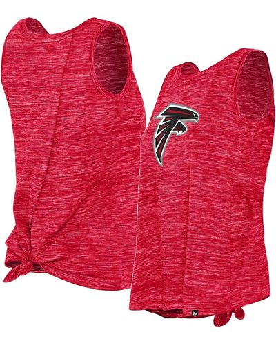 KTZ Atlanta Falcons Space Dye Tie-back Tank Top - Red
