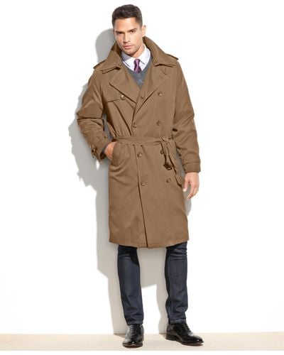 London Fog Coat, Iconic Belted Trench Raincoat - Natural