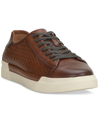 Vince Camuto Raigan Leather Low-top Woven Sneaker - Brown