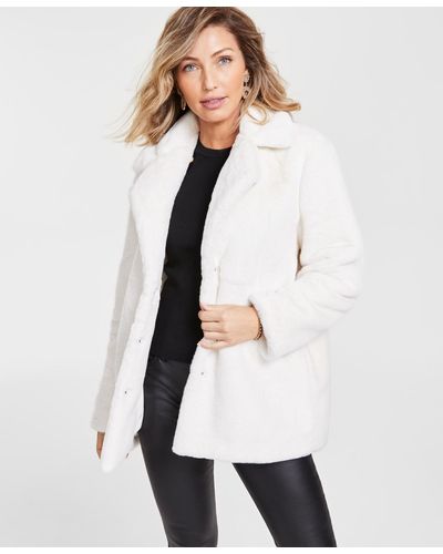 INC International Concepts Faux-fur Family Matching Coat - White