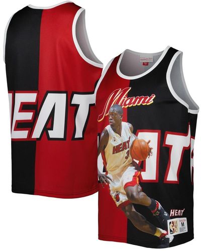 Mitchell & Ness Dwyane Wade Black And Red Miami Heat Sublimated Player Tank Top
