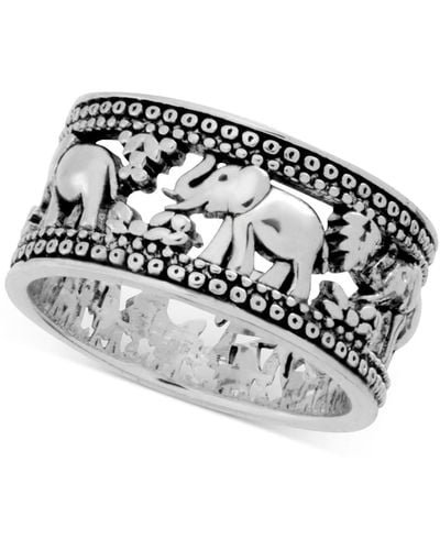 Essentials And Now This Elephant Band Ring - Metallic