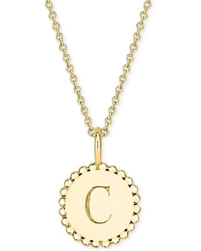 Sarah Chloe Initial Medallion Pendant Necklace - Metallic